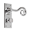 Curled Handle, Ripley Privacy Plate, Nickel