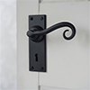 Scrolled Handle, Bristol Keyhole Plate, Matt Black