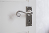 Scrolled Handle, Bristol Keyhole Plate, Nickel