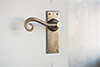 Scrolled Handle, Bristol Plain Plate, Antiqued Brass