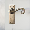 Scrolled Handle, Bristol Plain Plate, Antiqued Brass