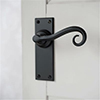 Scrolled Handle, Bristol Plain Plate, Matt Black