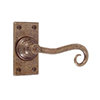 Scrolled Handle, Bristol Short Plate, Antiqued Brass