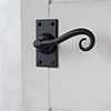 Scrolled Handle, Bristol Short Plate, Matt Black