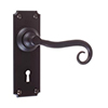 Scrolled Handle, Ilkley Keyhole Plate, Matt Black