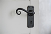 Scrolled Handle, Ilkley Keyhole Plate, Matt Black