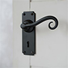 Scrolled Handle, Ilkley Keyhole Plate, Matt Black