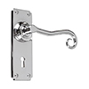 Scrolled Handle, Ilkley Keyhole Plate, Nickel