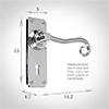 Scrolled Handle, Ilkley Keyhole Plate, Nickel