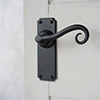 Scrolled Handle, Ilkley Plain Plate, Matt Black