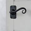 Scrolled Handle, Ilkley Short Plate, Matt Black