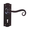 Scrolled Handle, Nowton Keyhole Plate, Matt Black