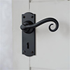 Scrolled Handle, Nowton Keyhole Plate, Matt Black