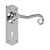 Scrolled Handle, Nowton Keyhole Plate, Nickel