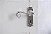 Scrolled Handle, Nowton Keyhole Plate, Nickel