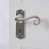 Scrolled Handle, Nowton Keyhole Plate, Nickel