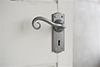 Scrolled Handle, Nowton Keyhole Plate, Polished