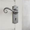 Scrolled Handle, Nowton Keyhole Plate, Polished