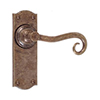 Scrolled Handle, Nowton Plain Plate, Antiqued Brass