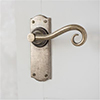 Scrolled Handle, Nowton Plain Plate, Antiqued Brass
