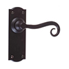 Scrolled Handle, Nowton Plain Plate, Matt Black