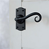 Scrolled Handle, Nowton Short Plate, Matt Black