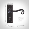 Scrolled Handle, Ripley Keyhole Plate, Matt Black