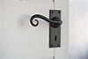 Scrolled Handle, Ripley Keyhole Plate, Matt Black