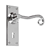 Scrolled Handle, Ripley Keyhole Plate, Nickel