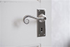 Scrolled Handle, Ripley Keyhole Plate, Nickel