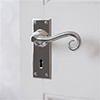 Scrolled Handle, Ripley Keyhole Plate, Nickel