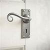 Scrolled Handle, Ripley Keyhole Plate, Polished