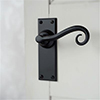 Scrolled Handle, Ripley Plain Plate, Matt Black