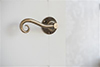 Scrolled Handle, Reeded Plate, Antiqued Brass