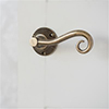 Scrolled Handle, Reeded Plate, Antiqued Brass