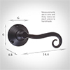 Scrolled Handle, Reeded Plate, Matt Black