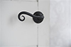 Scrolled Handle, Reeded Plate, Matt Black