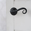 Scrolled Handle, Reeded Plate, Matt Black