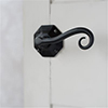 Scrolled Handle, Shaftesbury Plate, Matt Black