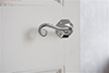 Scrolled Handle, Shaftesbury Plate, Nickel