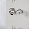 Scrolled Handle, Shaftesbury Plate, Nickel