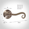 Scrolled Handle, Rowley Plate, Antiqued Brass