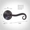 Scrolled Handle, Rowley Plate, Matt Black