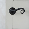 Scrolled Handle, Rowley Plate, Matt Black