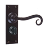 Scrolled Handle, Bristol Privacy Plate, Matt Black