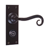 Scrolled Handle, Bristol Privacy Plate, Matt Black