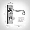 Scrolled Handle, Bristol Privacy Plate, Nickel