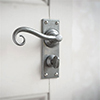 Scrolled Handle, Bristol Privacy Plate, Polished