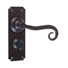 Scrolled Handle, Ilkley Privacy Plate, Matt Black