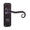 Scrolled Handle, Ilkley Privacy Plate, Matt Black